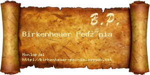 Birkenheuer Peónia névjegykártya